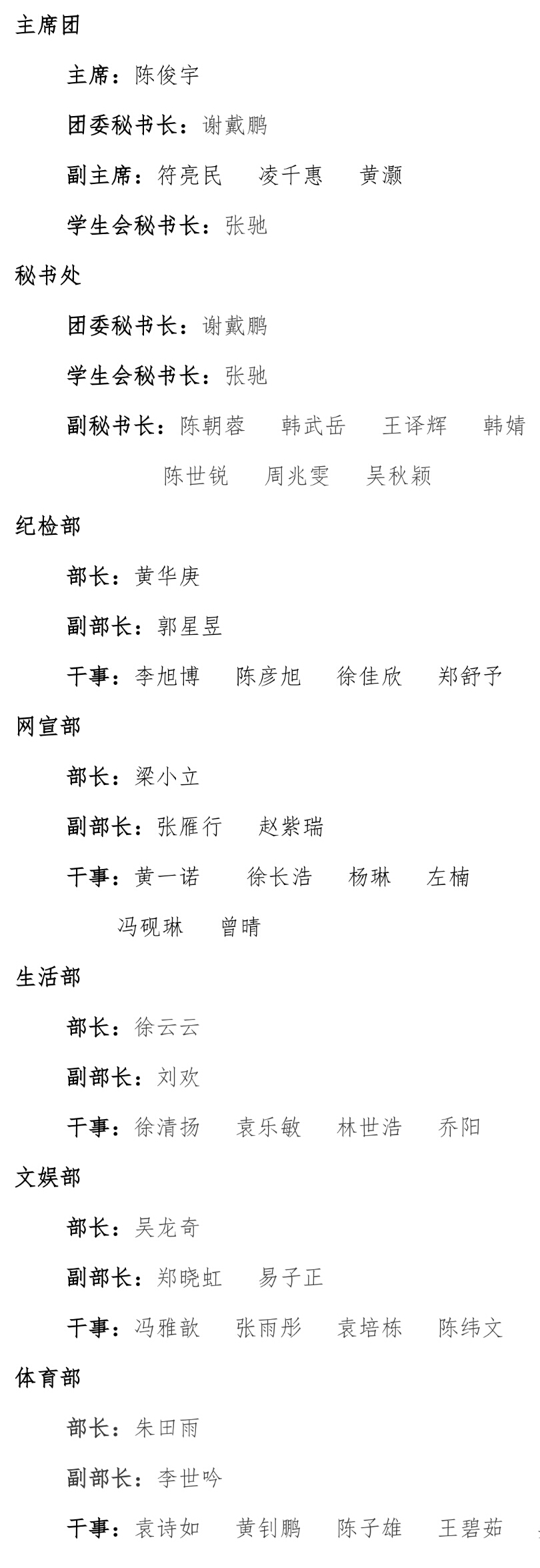 2016-2017学年Williamhill中文团委学生会换届公示